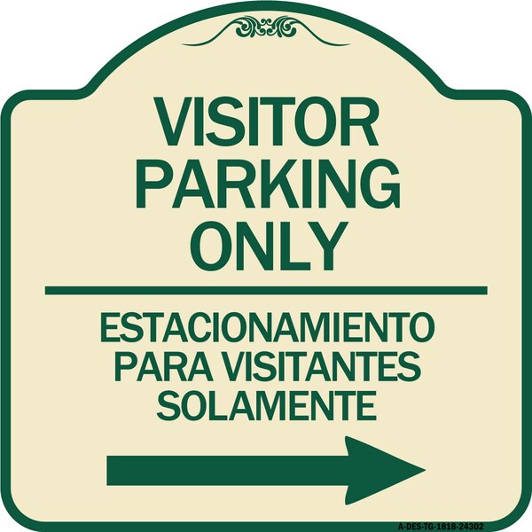 Signmission Bilingual Reserved Parking Visitor Parking Only Estacionamiento Para Visitantes, A-DES-TG-1818-24302 A-DES-TG-1818-24302 - main